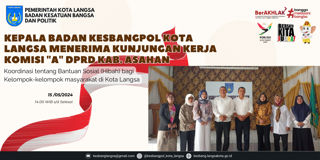 Kepala Badan Kesatuan Bangsa Dan Politik Kota Langsa Menerima Kunjungan Kerja Komisi "A" DPRD Kab. Asahan