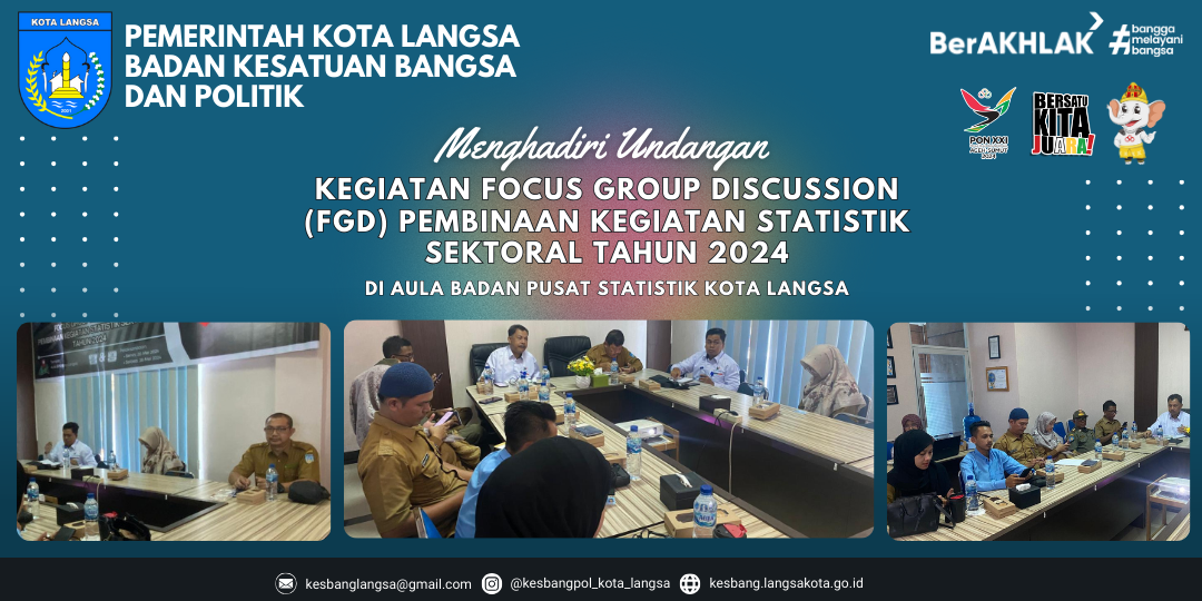 Kepala Badan Kesbangpol Kota Langsa Menghadiri Kegiatan Focus Group Discussion (FGD) Pembinaan Kegiatan Statistik Sektoral Tahun 2024