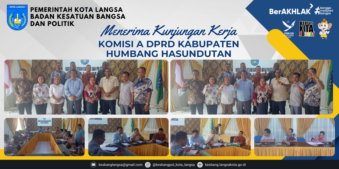 Kepala Badan Kesbangpol Kota Langsa Menerima Kunjungan Kerja Komisi A DPRD Kabupaten Humbang Hasundutan