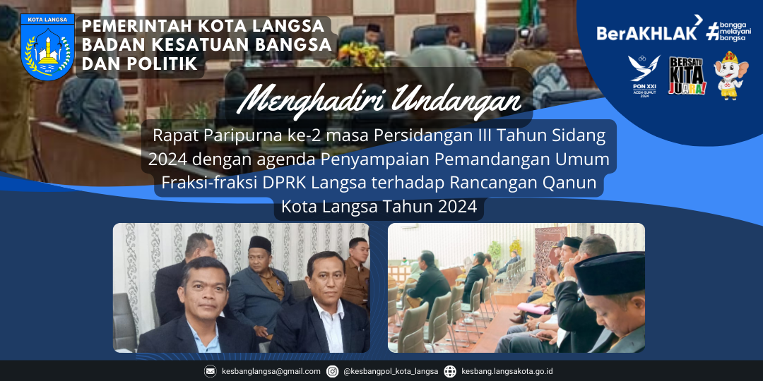 Kepala Badan Kesbangpol Menghadiri Undangan Rapat Paripurna Ke-2 Masa Persidangan III Tahun Sidang 2024