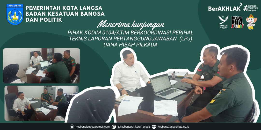 Kepala Badan Kesbangpol Kota Langsa Menerima Kunjungan Pihak Kodim 0104/Atim