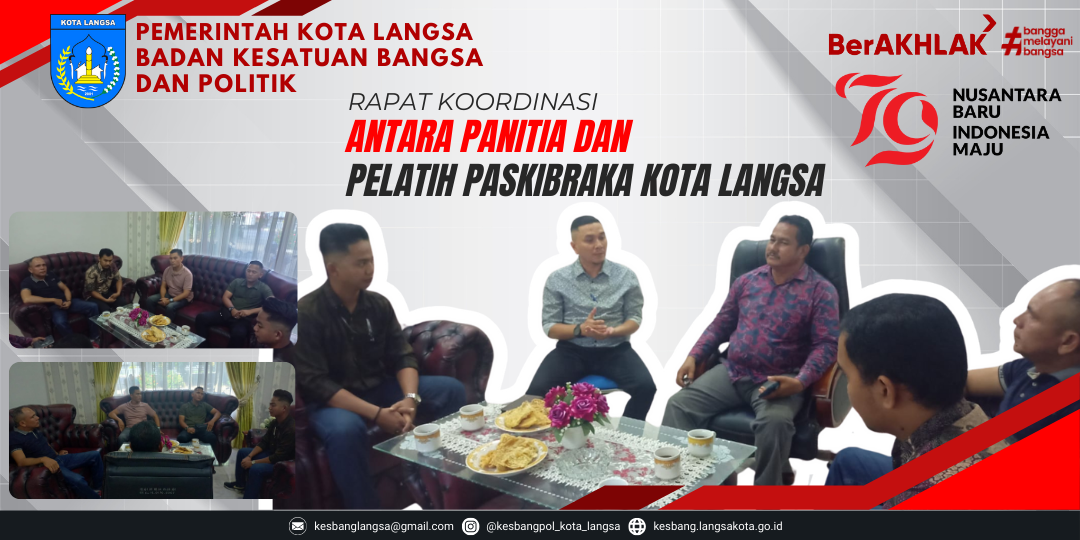 Kepala Badan Kesbangpol Kota Langsa Mengadakan Rapat Koordinasi Antara Panitia dan Pelatih Paskibraka Kota Langsa
