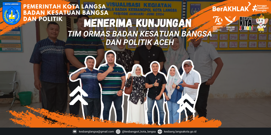 Kepala Badan Kesatuan Bangsa Dan Politik Kota Langsa Menerima kunjungan Tim Ormas Badan Kesatuan Bangsa Dan Politik Aceh