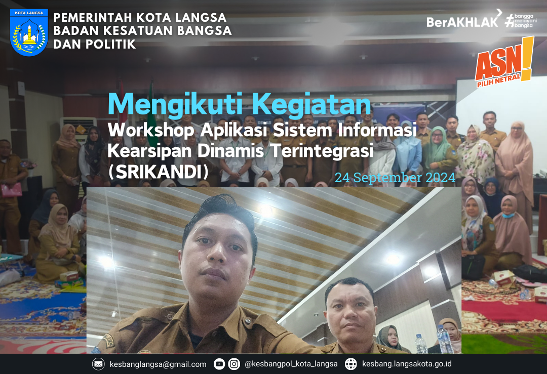 Pegawai ASN Badan Kesatuan Bangsa dan Politik Kota Langsa Mengikuti Kegiatan Hari Kedua Workshop Aplikasi SRIKANDI