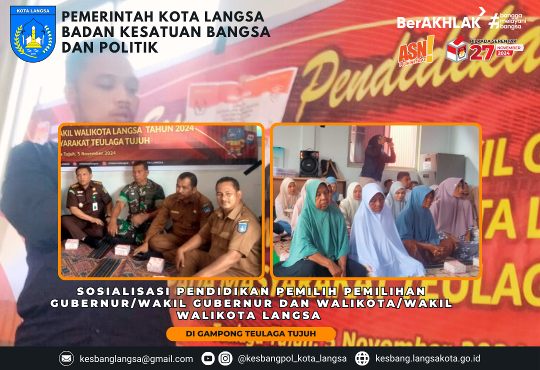 Kepala Badan Kesatuan Bangsa dan Politik Kota Langsa Mendampingi Staf Ahli Walikota Langsa kegiatan KIP Langsa dalam rangka Sosialisasi Pendidikan Pemilih Pemilihan Gubernur/Wakil Gubernur dan Walikota/Wakil Walikota Langsa