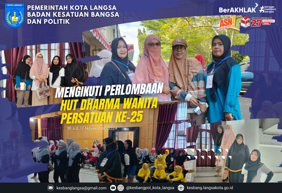 Ketua Unit DWP Badan Kesbangpol Kota Langsa bersama Para Anggota Mengikuti Perlombaan HUT Dharma Wanita Persatuan Ke-25