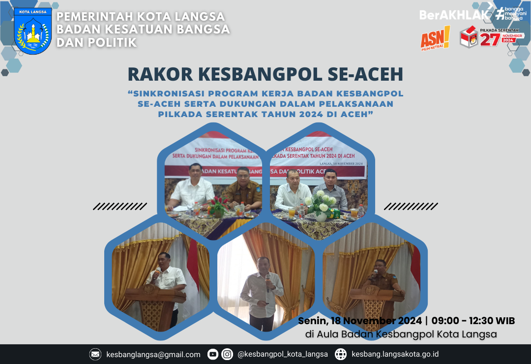 Rapat Koordinasi Badan/Kantor Kesatuan Bangsa Dan Politik Se-Aceh Tahun 2024