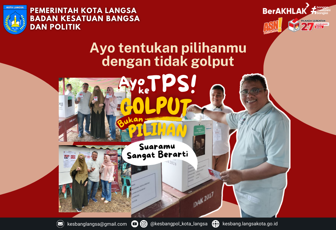 Kepala Badan Kesatuan Bangsa dan Politik Kota Langsa Bersama Keluarga Memilih Pasangan Calon Gubernur dan Wakil Gubernur Aceh, serta Calon Walikota dan Wakil Walikota Langsa Tahun 2024