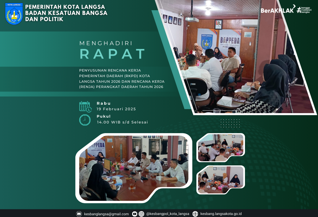 Kepala Badan Kesatuan Bangsa dan Politik Kota Langsa Menghadiri Rapat Penyusunan Rencana Kerja Pemerintah Daerah (RKPD) Kota Langsa Tahun 2026 dan Rencana Kerja (Renja) Perangkat Daerah Tahun 2026