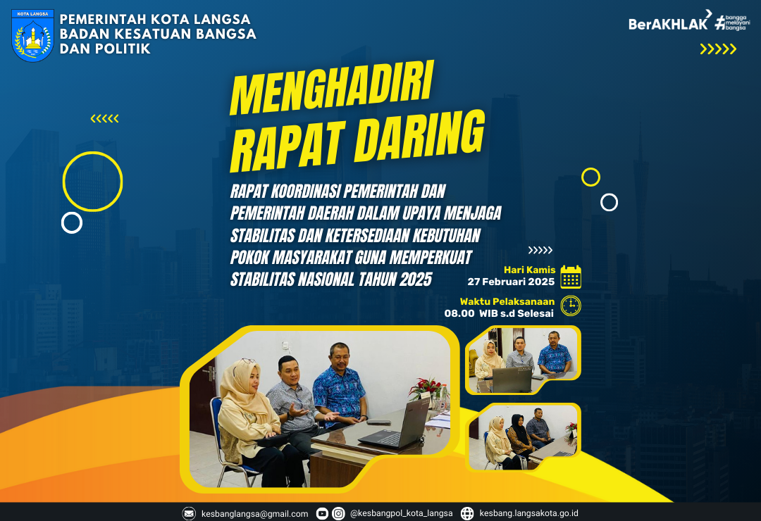 Kepala Badan Kesatuan Bangsa dan Politik Kota Langsa Mengikuti Rapat Koordinasi Pemerintah dan Pemerintah Daerah Dalam Upaya Menjaga Stabilitas dan Ketersediaan Kebutuhan Pokok Masyarakat Guna Memperkuat Stabilitas Nasional Tahun 2025